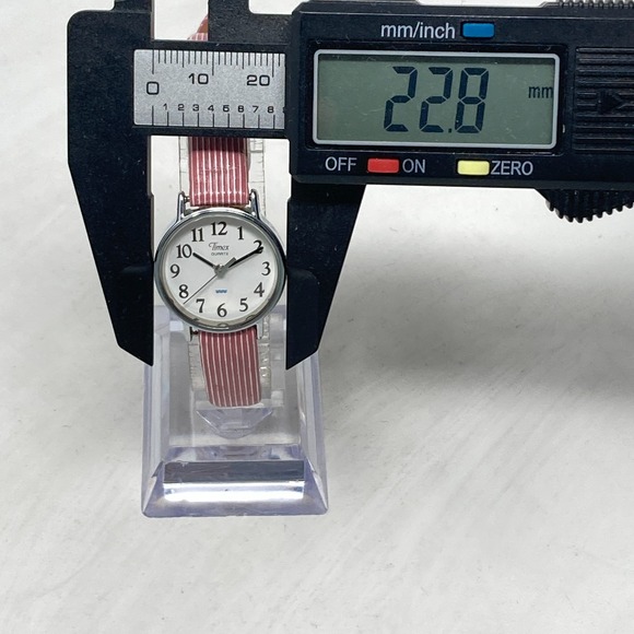 Vtg Timex Easy Reader Watch Women 23mm Silver Tone Pink Band WR New Battery 1994 - Picture 12 of 16
